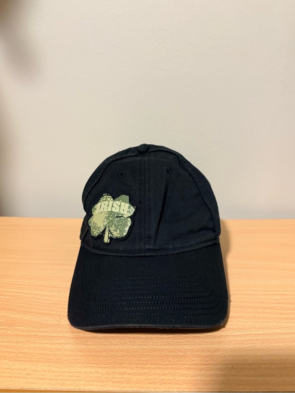 Signatures Hat Black/Green Shamrock Clover Embroidered Adjustable Mens One Size